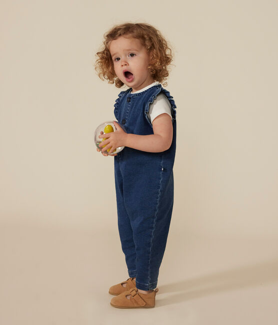 Ärmelloser Baby-Overall aus Denim blau BLEU DELAVE