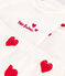 Dreiteiliges gestreiftes Baby-Set aus Baumwolle weiss MARSHMALLOW/rot TERKUIT