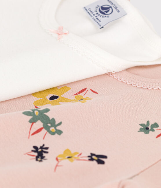 2er-Set kurzärmelige T-Shirts aus Baumwolle mit Blumenmotiv für Mädchen variante 1