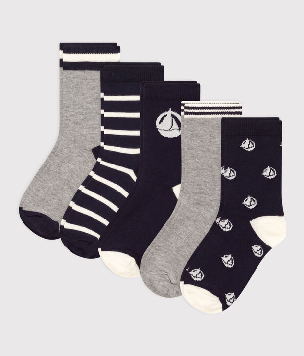 5er-Set Kinder-Socken aus gemusterter Baumwolle vielfarbig
