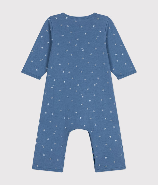 Bodyjama ohne F&uuml;&szlig;e aus Baumwolle blau/weiss