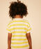Gestreiftes Jungen-T-Shirt aus geflammtem Jersey gelb NECTAR/ AVALANCHE