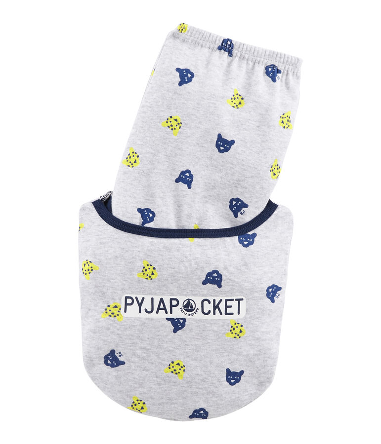 Rippstrick-Pyjama f&uuml;r kleine Jungen grau/vielfarbig