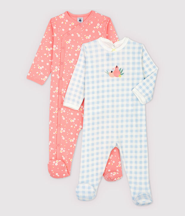 2er-Set Baby-Strampler aus Baumwolle f&uuml;r M&auml;dchen vielfarbig