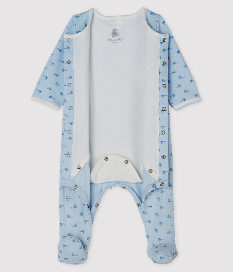 Baby-Bodyjama aus Doppeljersey blau/vielfarbig