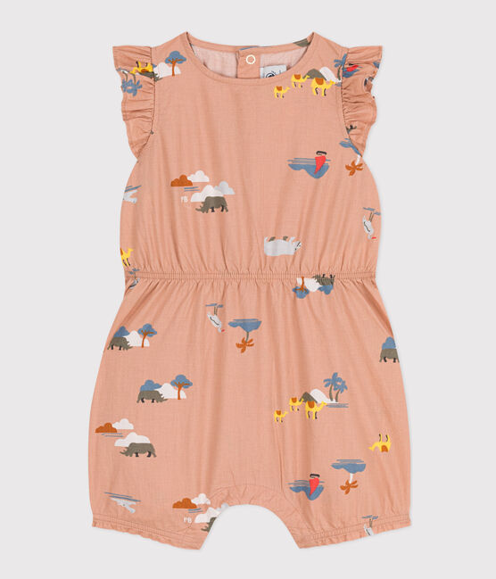 Baby-Kurzoverall aus bedrucktem Popeline VINTAGE/ MULTICO