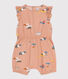 Baby-Kurzoverall aus bedrucktem Popeline