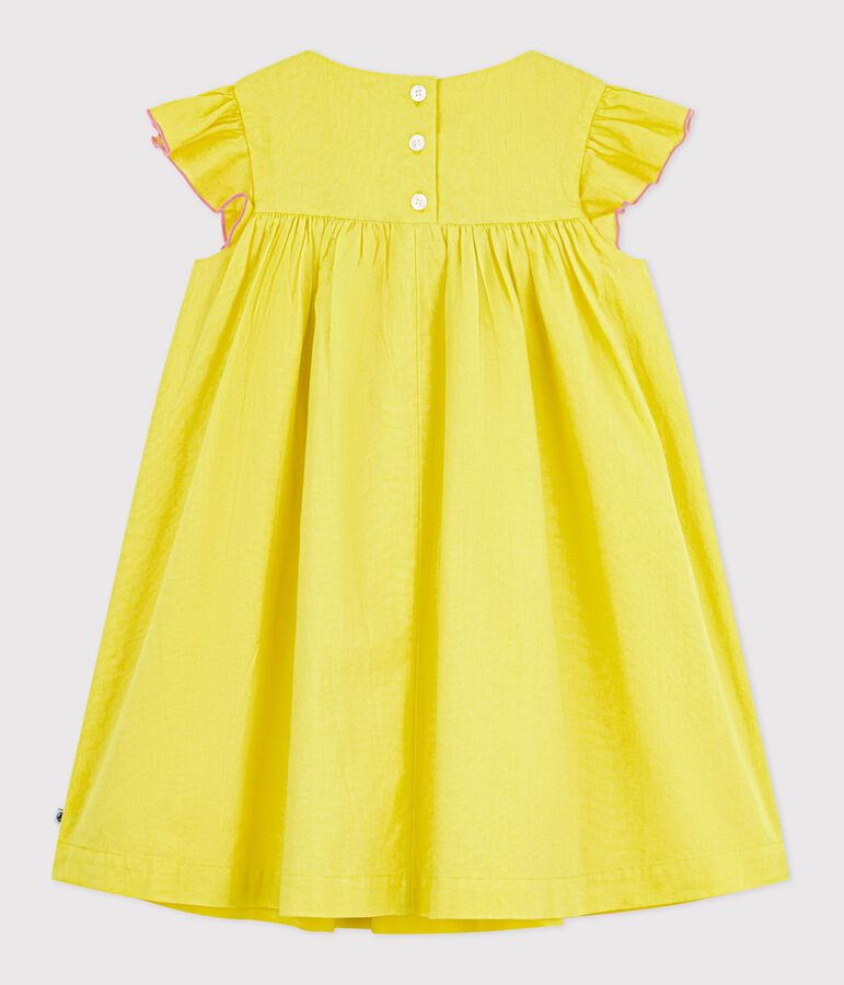 Kurz&auml;rmeliges Kinder-Kleid aus Baumwolle gelb