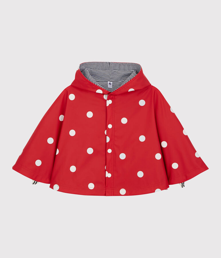 Baby-Regenjacke mit P&uuml;nktchenmuster rot/weiss