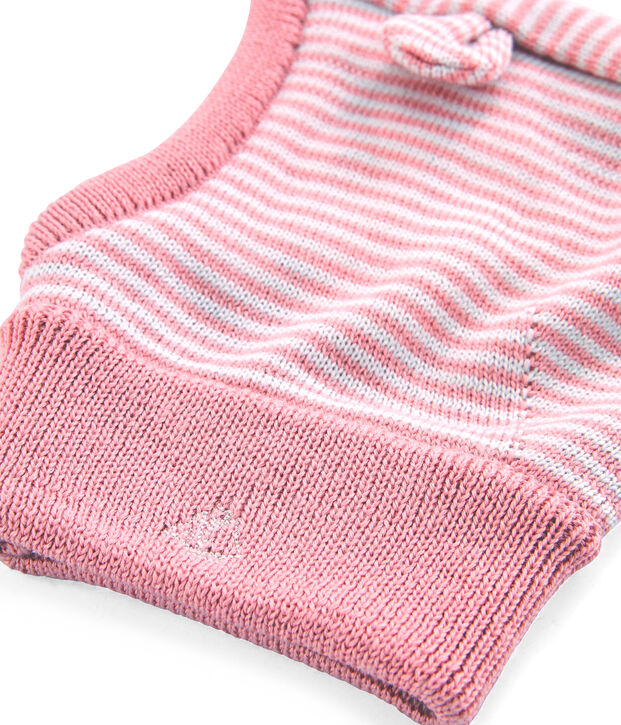 Kapuzenm&uuml;tze f&uuml;r Babys, unisex rosa/weiss