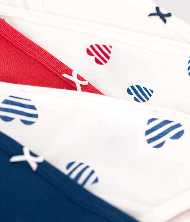 5er-Set Damen-Slips aus Baumwolle mit Herzmotiv vielfarbig