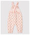 Bedruckte Baby-Latzhose aus Molton für Mädchen rosa FLEUR/weiss MULTICO