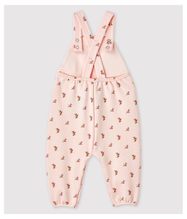 Bedruckte Baby-Latzhose aus Molton f&uuml;r M&auml;dchen rosa/vielfarbig