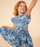 Ärmelloses Kinder-Kleid aus Popeline mit Blumenmuster für Mädchen blau BEACH/ MULTICO