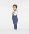Lange gestreifte Baby-Latzhose aus Strick für Jungen blau SMOKING/weiss MARSHMALLOW