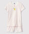 Kinder-Kurzpyjama aus Baumwolle mit rosafarbenem Polka-Dot-Muster für Mädchen weiss MARSHMALLOW/rosa GRETEL