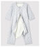 Fußloser Baby-Bodyjama aus Bio-Baumwolle  grau POUSSIERE/weiss MARSHMALLOW