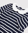 Kurzärmeliges Kinder-Kleid aus Baumwolle für Mädchen blau SMOKING/weiss MARSHMALLOW