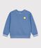 Kinder-Sweatshirt aus einfarbiger Baumwolle blau