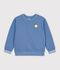 Kinder-Sweatshirt aus einfarbiger Baumwolle blau
