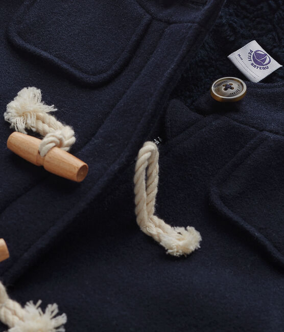 Gefütterter Jungen-Dufflecoat aus Wolle blau SMOKING