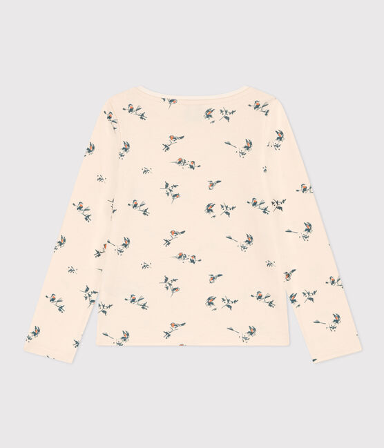 Langärmeliges T-Shirt mit Blumenprint aus Baumwolle für Kinder/Mädchen weiss AVALANCHE/ MULTICO