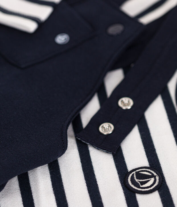 Baby-Latzhose und Streifenshirt aus dichtem Jersey vielfarbig