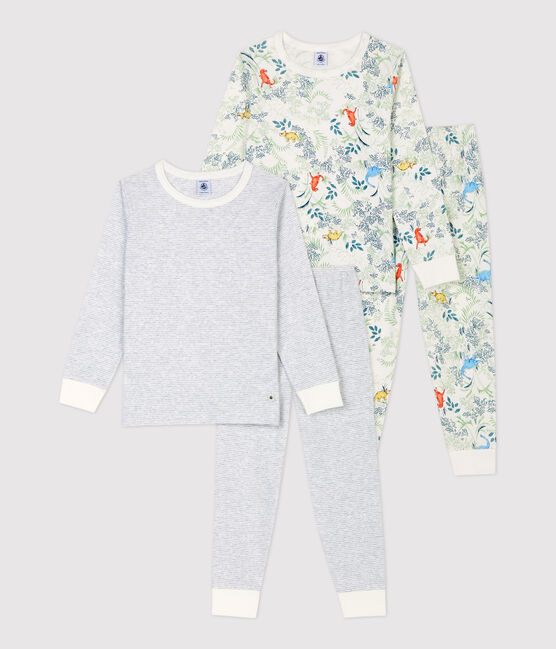 2er-Set Kinderpyjamas aus Baumwolle mit Ringelstreifen und Dinosaurier-Print für Jungen variante 1