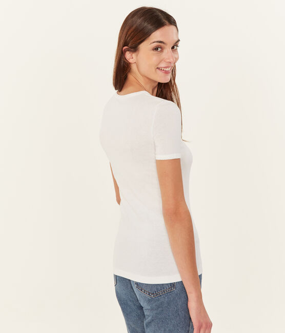 Einfarbiges kurzarm-t-shirt damen weiss ECUME