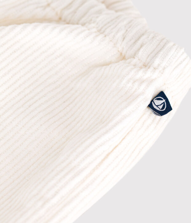 Baby-Hose aus einfarbigem Fein-Cord MILK