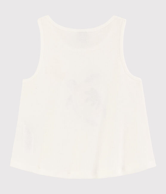 Kinder-Tanktop aus Baumwolle für Mädchen weiss MARSHMALLOW