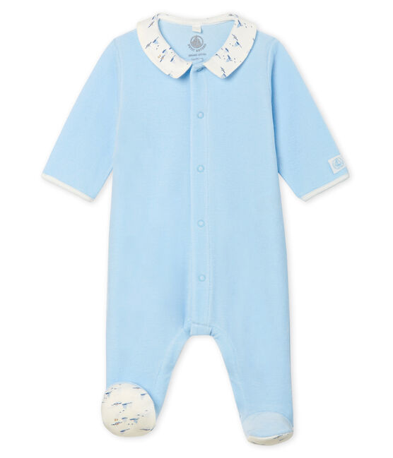 Baby-Strampler aus Velours für Jungen blau TOUDOU