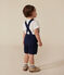 Kurze Baby-Latzhose aus Serge blau MEDIEVAL