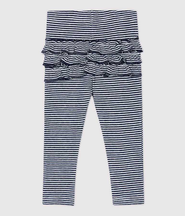 Baby-Leggings aus Baumwolle. blau/weiss