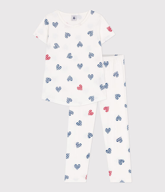 Kinder-Pyjama aus Baumwolle mit Blumenmotiv MARSHMALLOW/ SPI/ MULTICO