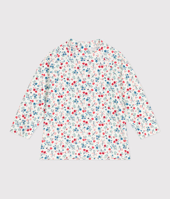 Baby-T-Shirt mit UV-Schutz, Blumenmuster weiss MARSHMALLOW/weiss MULTICO