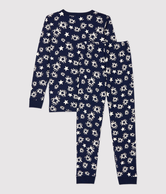 Snugfit-Kinderpyjama mit Sternen-Print für Jungen blau SMOKING/weiss MARSHMALLOW