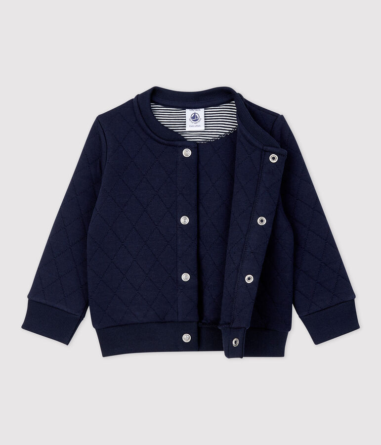 Baby-Cardigan aus gestepptem Doppeljersey blau