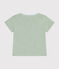 Kurzärmeliges Baby-T-Shirt aus geflammtem Jersey grün HERBIER
