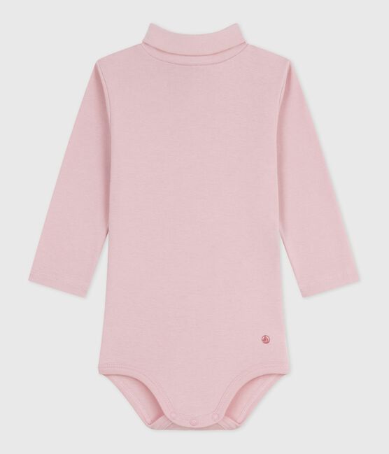 Baby-Body mit Rollkragen aus einfarbiger Baumwolle  rosa JOLI
