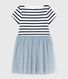 Kurzärmeliges Kinder-Kleid aus Baumwolle mit Streifen