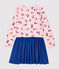 Langärmeliges Kinderkleid für Mädchen weiss MARSHMALLOW/weiss MULTICO