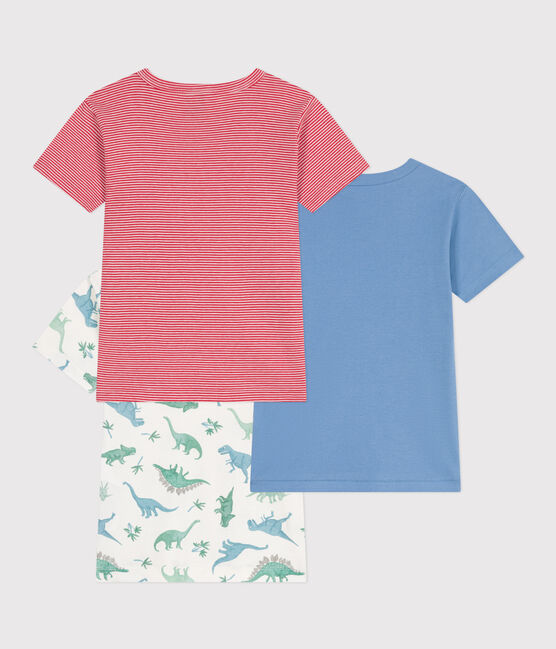 3er-Set kurzärmelige Kinder-T-Shirts aus Baumwolle mit Dinos variante 1