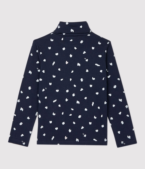 Kinder-Unterziehpullover aus Baumwolle für Mädchen blau SMOKING/weiss MULTICO