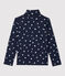 Kinder-Unterziehpullover aus Baumwolle für Mädchen blau SMOKING/weiss MULTICO