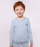 Kinder-Pyjama aus Baumwoll-Frottee mit Streifen blau/naturfarben