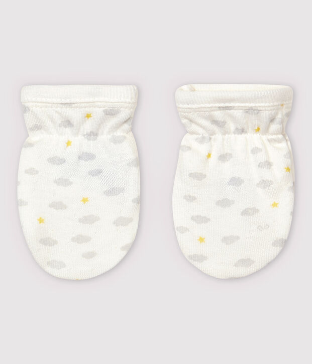 Anti-Kratz-F&auml;ustlinge aus Bio-Baumwolle f&uuml;r Babys weiss/vielfarbig