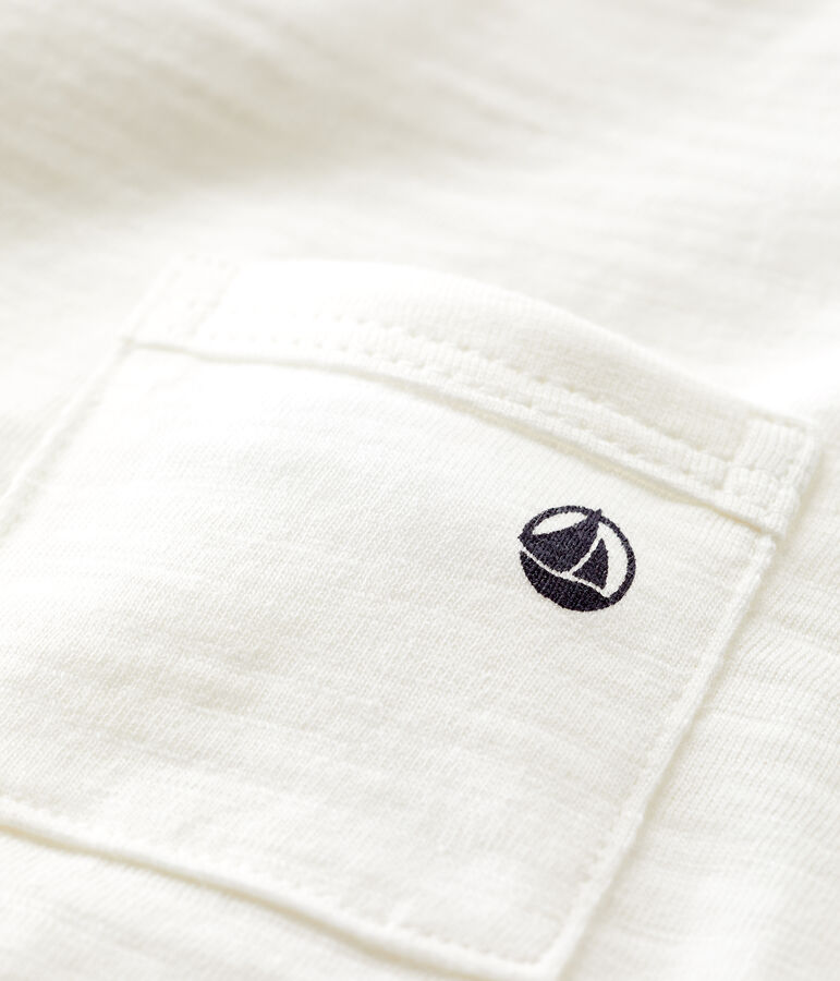 Einfarbiges kurz&auml;rmeliges T-Shirt aus Jersey weiss