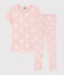 Kinderpyjama aus Bio-Baumwolle mit Herzmotiv für Mädchen rosa MINOIS/weiss ECUME