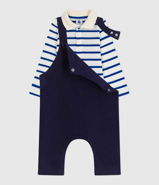 Baby-Geschenkset aus Baumwolle: Latzhose und Body variante 1